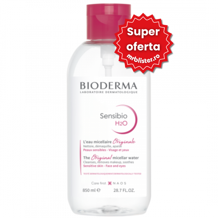 Bioderma Sensibio H2O Apa micelara cu pompa 850 ml [1]
