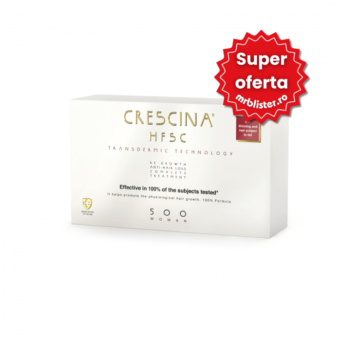 Crescina Re-Growth & Anti-hair Loss HFSC Transdermic Technology 500 Tratament complet pentru femei 10+10 fiole [1]