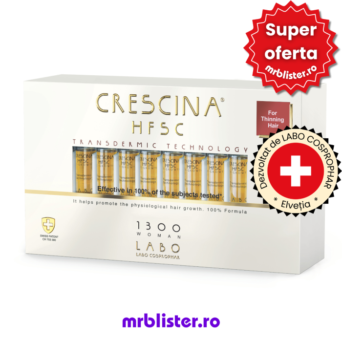 Crescina Re-Growth HFSC Transdermic Technology 1300 Tratament pentru femei 20 fiole [1]