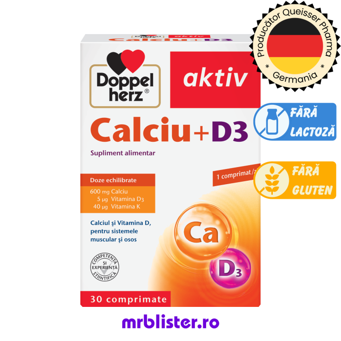 Doppelherz Aktiv Calciu + D3 30 comprimate [1]