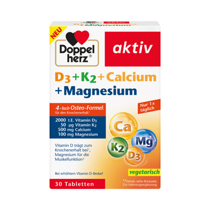 Doppelherz Aktiv D3 + K2 + Calciu + Magneziu 30 tablete [2]