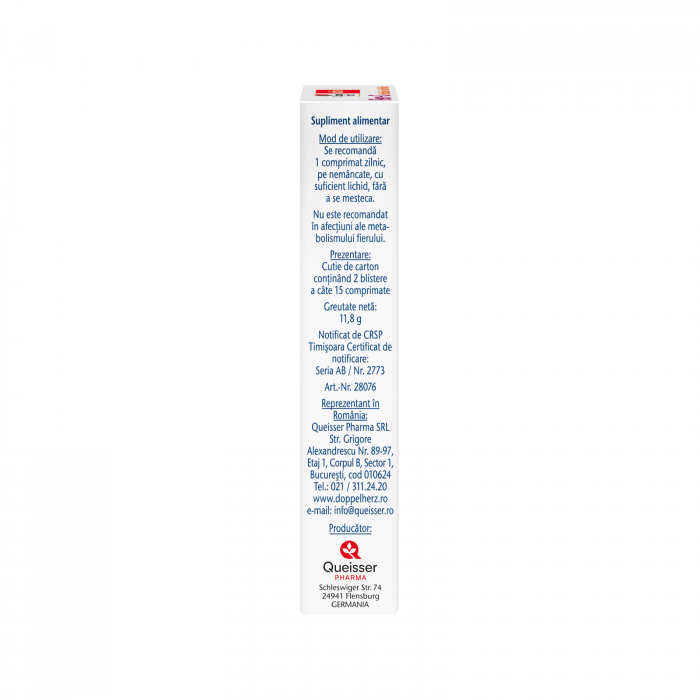 Doppelherz Aktiv Fier + C + Histidina + Acid folic 30 comprimate [4]