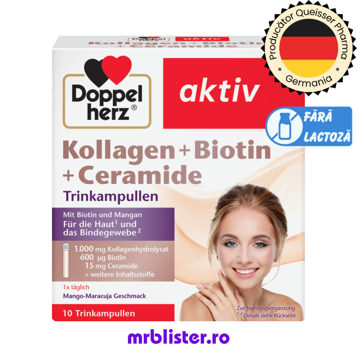 Doppelherz Aktiv Kollagen + Biotina + Ceramide 10 flacoane [1]