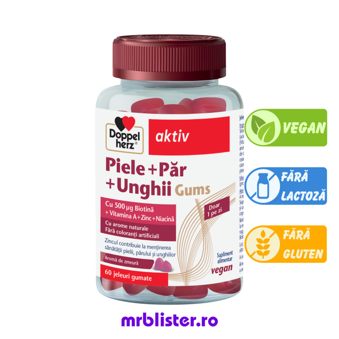 Doppelherz Aktiv Piele + Par + Unghii Gums 60 jeleuri gumate [1]