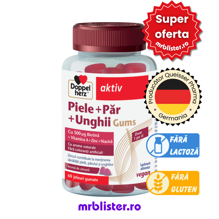 Doppelherz Aktiv Piele + Par + Unghii Gums 60 jeleuri gumate [1]