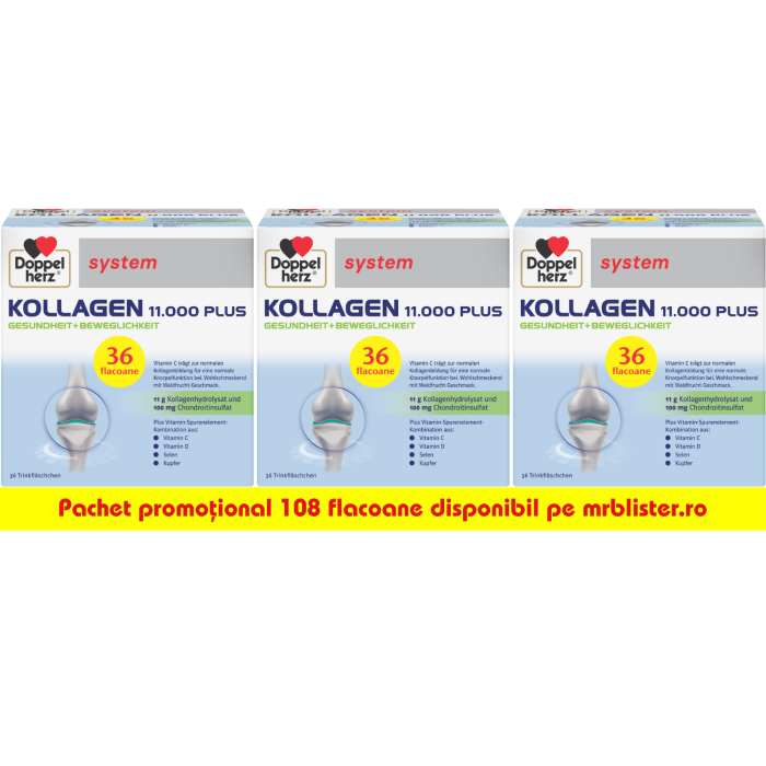 Doppelherz System Kollagen 11000 Plus 108 flacoane pachet promotional [2]