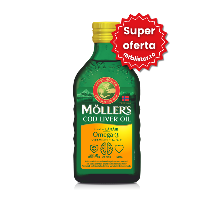 Moller's Cod Liver Oil Omega 3 Lamaie 250 ml [1]