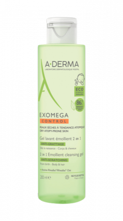 A-DERMA - A-derma Exomega Control 2 in 1 gel de curatare 200 ml