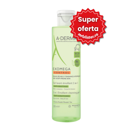 Oferte A-DERMA - A-derma Exomega Control 2 in 1 gel de curatare 200 ml