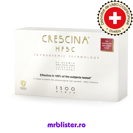 Ingrijire par si scalp - Crescina Re-Growth & Anti-hair Loss HFSC Transdermic Technology 1300 Tratament complet pentru femei 10+10 fiole