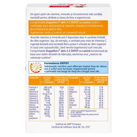 Doppelherz Aktiv A-Z cu Luteina Depot 30 comprimate [2]