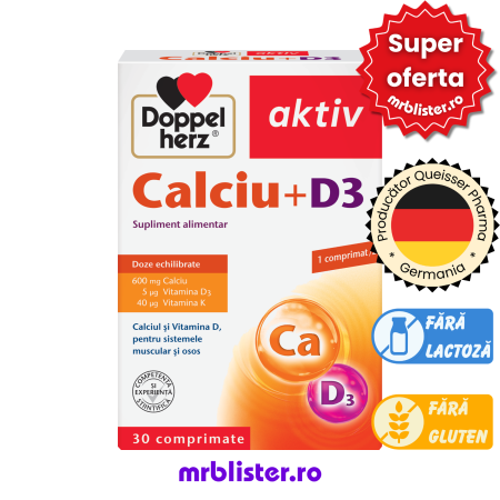 Toate produsele - Doppelherz Aktiv Calciu + D3 30 comprimate