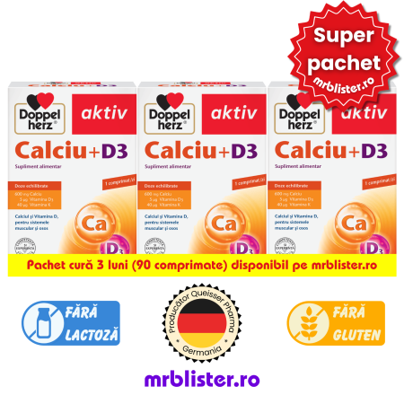 Oferte - Doppelherz Aktiv Calciu + D3 90 comprimate pachet cura 3 luni