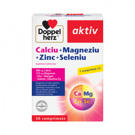 Toate produsele - Doppelherz Aktiv Calciu + Magneziu + Zinc + Seleniu 30 comprimate