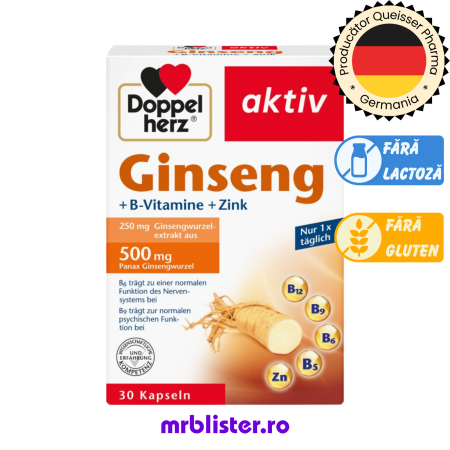 Toate produsele - Doppelherz Aktiv Ginseng + Vitamine B + Zinc 30 capsule