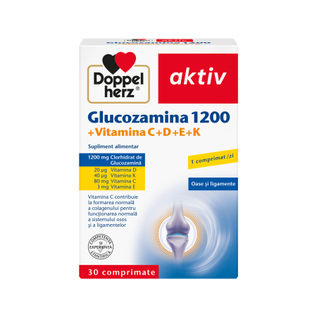 Toate produsele - Doppelherz Aktiv Glucozamina 1200 + Vitamina C+D+E+K 30 comprimate