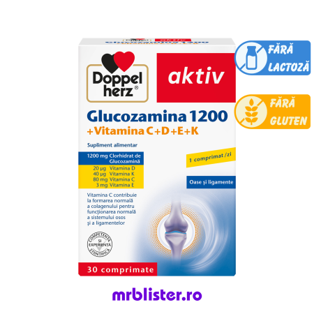 Toate produsele - Doppelherz Aktiv Glucozamina 1200 + Vitamina C+D+E+K 30 comprimate