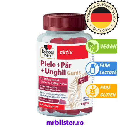 Toate produsele - Doppelherz Aktiv Piele + Par + Unghii Gums 60 jeleuri gumate