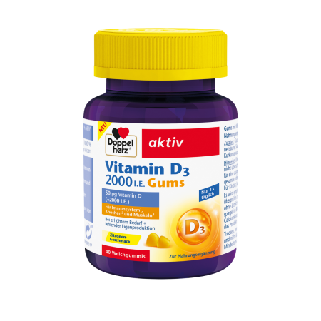 Doppelherz Aktiv Vitamina D3 2000 UI Gums 40 jeleuri gumate [1]