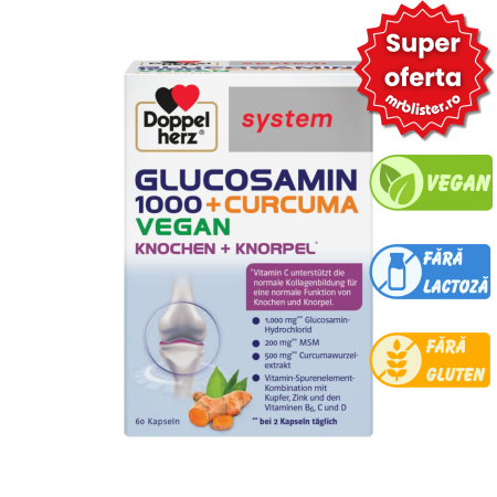 Toate produsele - Doppelherz System Glucozamina 1000 + Curcuma 60 capsule