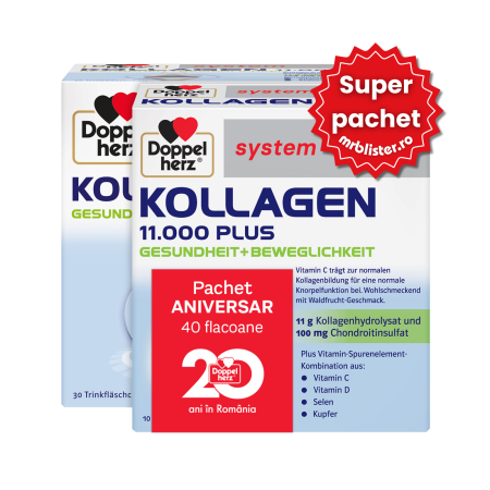 Articulatii - Doppelherz System Kollagen 11000 Plus 30+10 flacoane pachet promotional