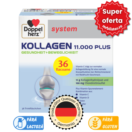 DOPPELHERZ - Doppelherz System Kollagen 11000 Plus 36 flacoane