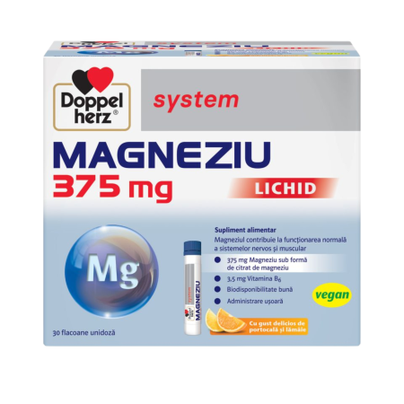 Doppelherz System Magneziu 375 mg lichid 30 flacoane [1]