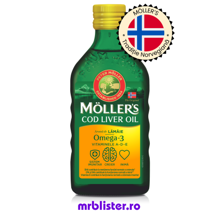 Toate produsele - Moller's Cod Liver Oil Omega 3 Lamaie 250 ml