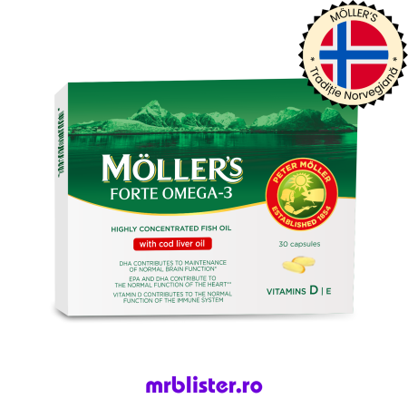 Toate produsele - Moller's Forte Omega 3 + Cod Liver Oil 30 capsule