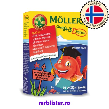 Toate produsele - Moller's Omega 3 Pestisori Capsuni 36 jeleuri