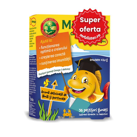 Toate produsele - Moller's Omega 3 Pestisori Portocale 36 jeleuri