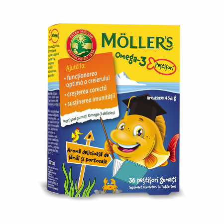 Branduri - Moller's Omega 3 Pestisori Portocale 36 jeleuri