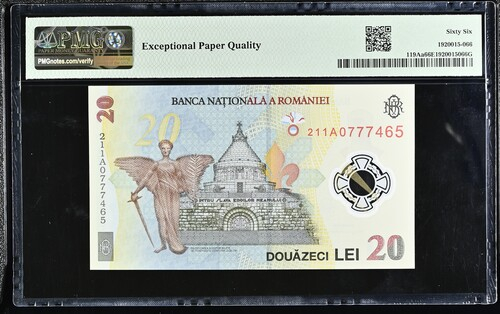 Romania, BNR, 20 lei 2021 P119Aa PMG Gem Uncirculated 66 EPQ [2]