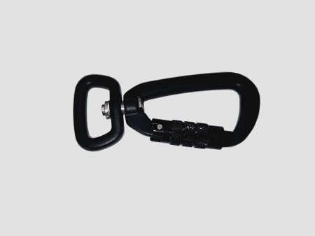 Carabiners - Black Aluminium Auto-Locking Carabiner - Lightweight and Secure