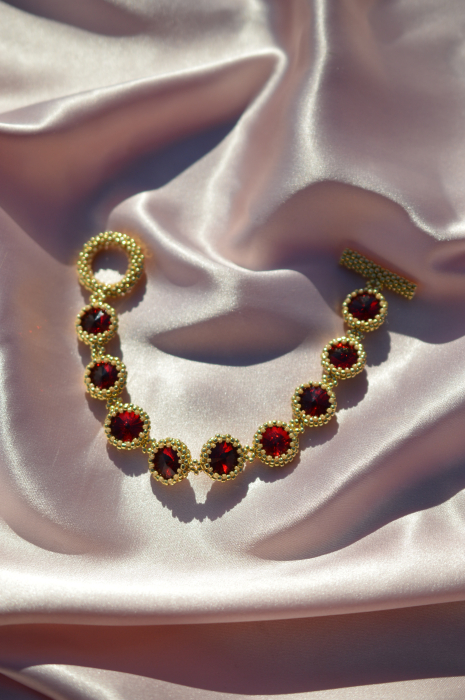 Bratara cu Cristale - light siam [3]