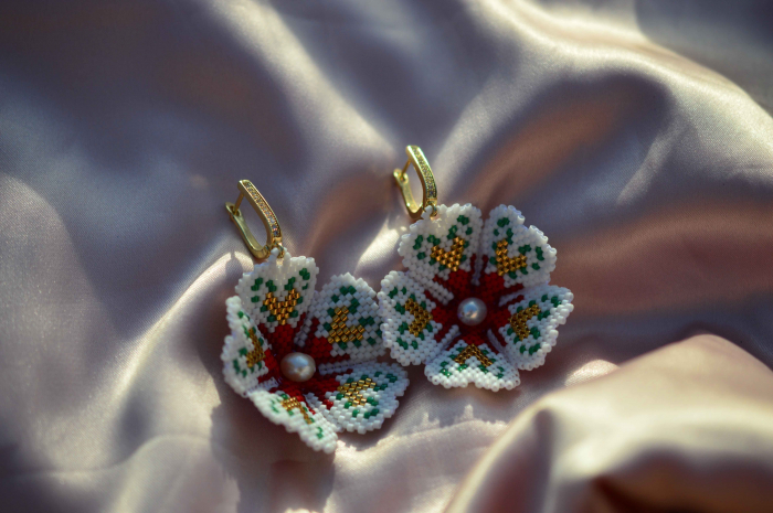 Cercei cu Flori si perla de cultura [3]