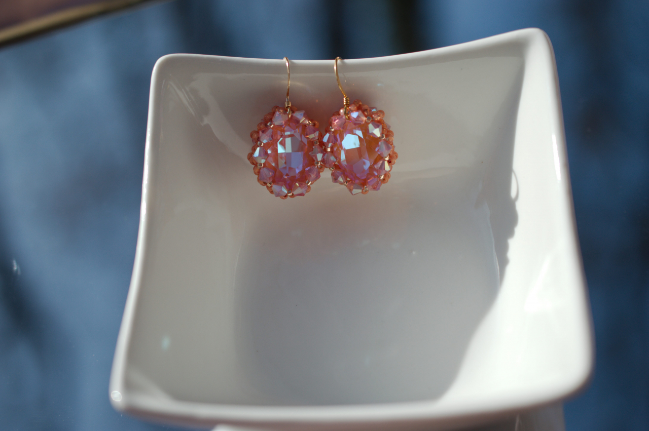 Cercei cu Cristale - Peach [2]