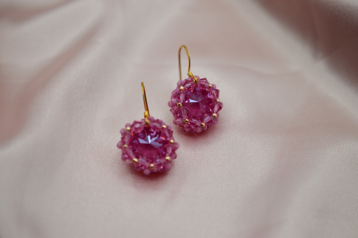 Cercei cu Cristale - Indian Pink [2]