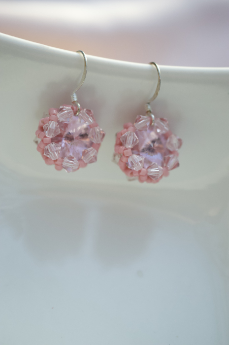 Cercei cu Cristale - Light Pink [2]