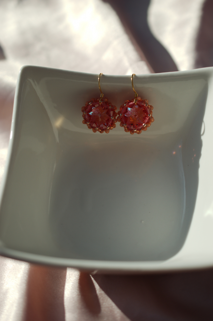 Cercei cu Cristale - Peach [4]