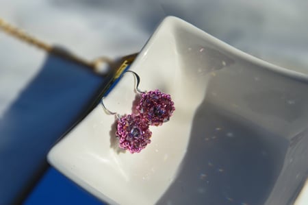 Cercei Statement - Cercei cu Cristale - light amethyst