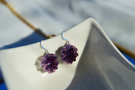 Cercei Statement - Cercei cu Cristale - amethyst