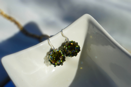 Cercei Statement - Cercei cu Cristale - olivine