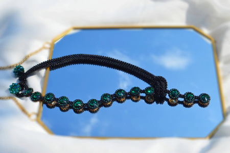 Coliere - Colier cu Cristale - Emerald