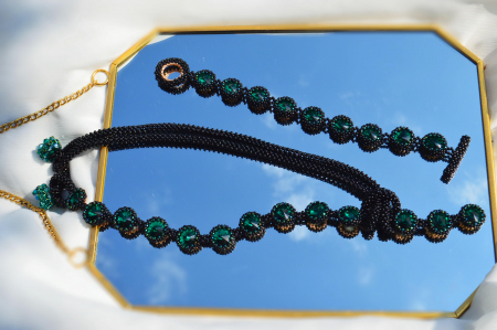 Bijuterii cu Cristale - Set cu Cristale - emerald