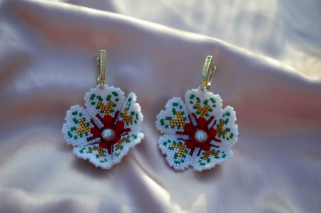 Colectia Flowers - Cercei cu Flori si perla de cultura