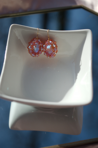 Cercei cu Cristale - Peach [4]