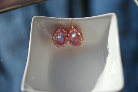 Bijuterii cu Cristale - Cercei cu Cristale - Peach