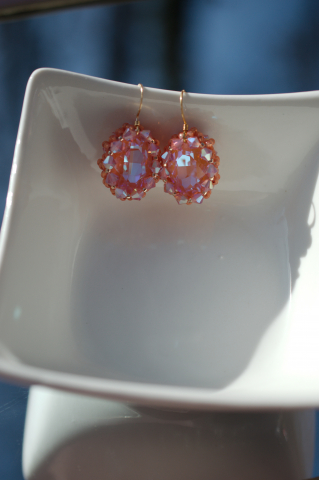 Cercei cu Cristale - Peach [2]