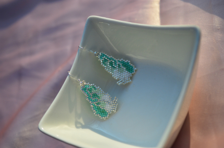 Cercei Statement - Cercei Fluture - Verde pastelat